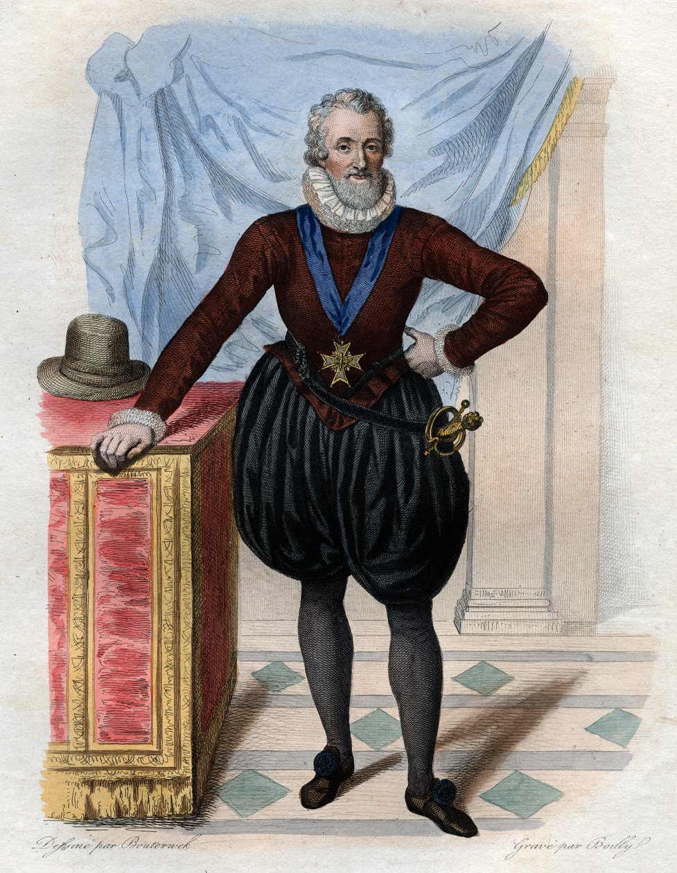 Porträtt av Henrik IV (1553-1610), kung av Frankrike. av French School