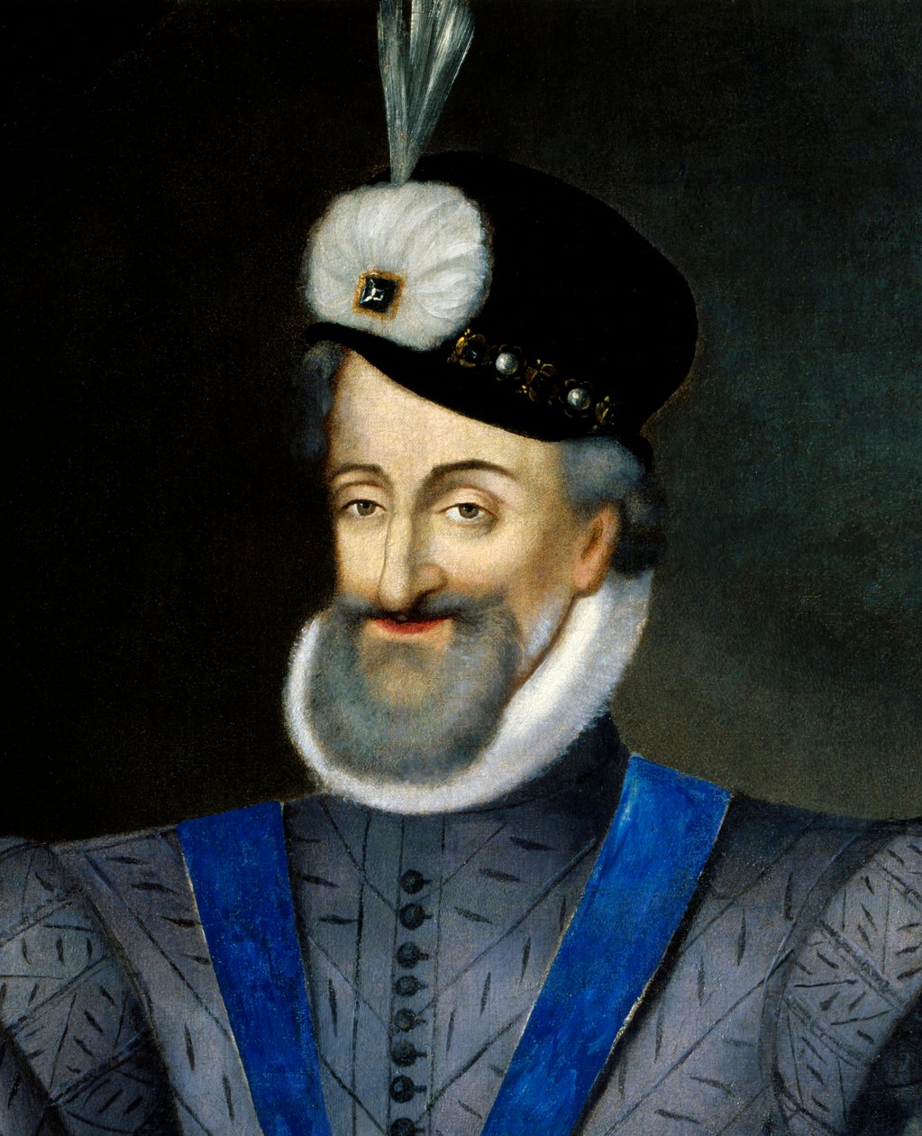Porträtt av Henrik IV (1553-1610) kung av Frankrike. Detalj. Anonym fransk målning från 1600-talet. Olja på duk. Mått: 0,95x1,13m. Obligatoriskt omnämnande: Sully sur Loire, Chateau de Sully av French School