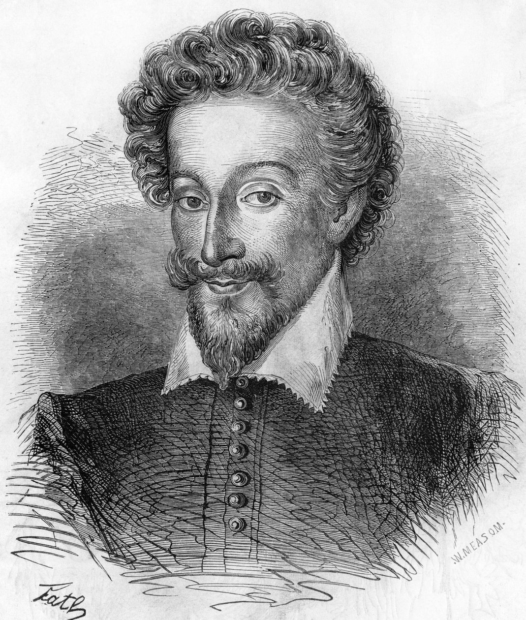Porträtt av Henrik IV (1553-1610), kung av Frankrike. I ""Popular History of France"", nd. ca 1885. Gravyr. av French School