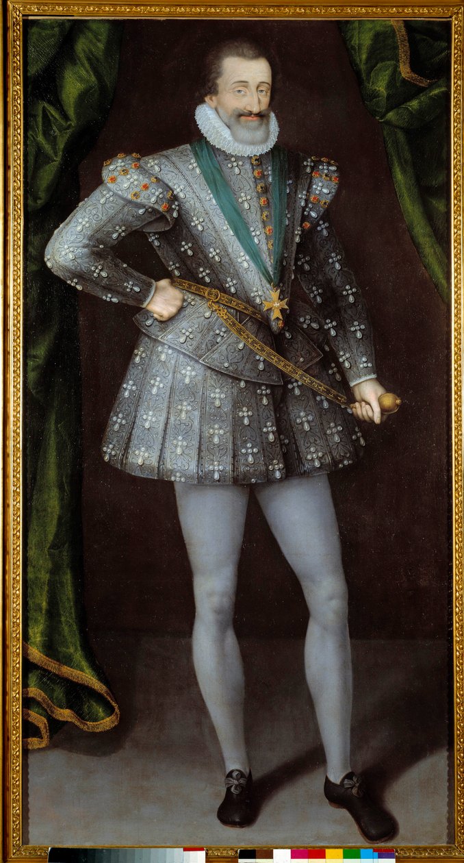 Porträtt av Henrik IV, kung av Frankrike (1553-1610), anonym målning från 1600-talet. Grenoble, Musee Des Beaux Arts. - Porträtt av Henrik IV, kung av Frankrike (1553-1610). Anonym målning från 1600-talet. Beaux-Arts Museum, Grenoble, Frankrike av French School