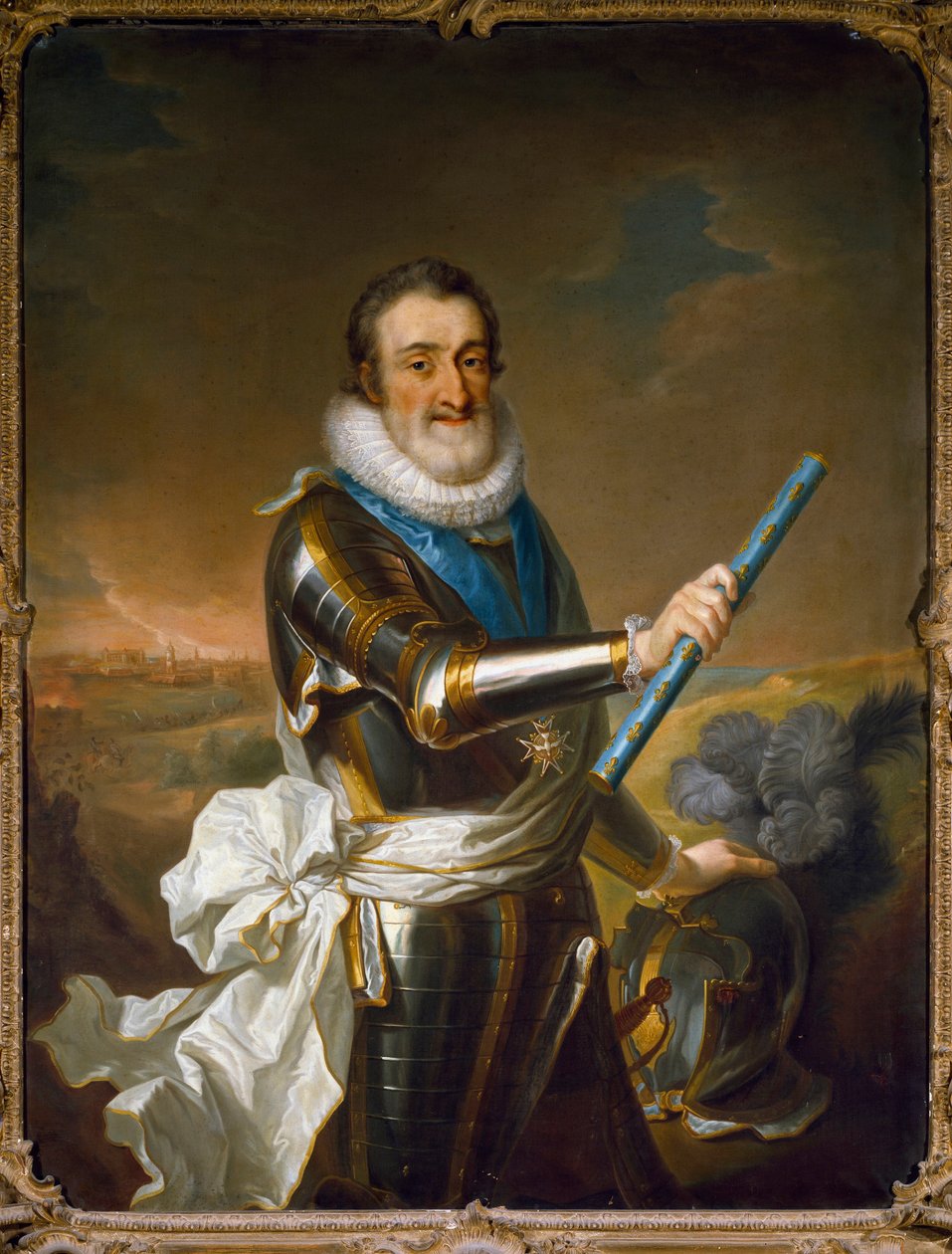 Porträtt av Henrik IV av Frankrike, i rustning av French School