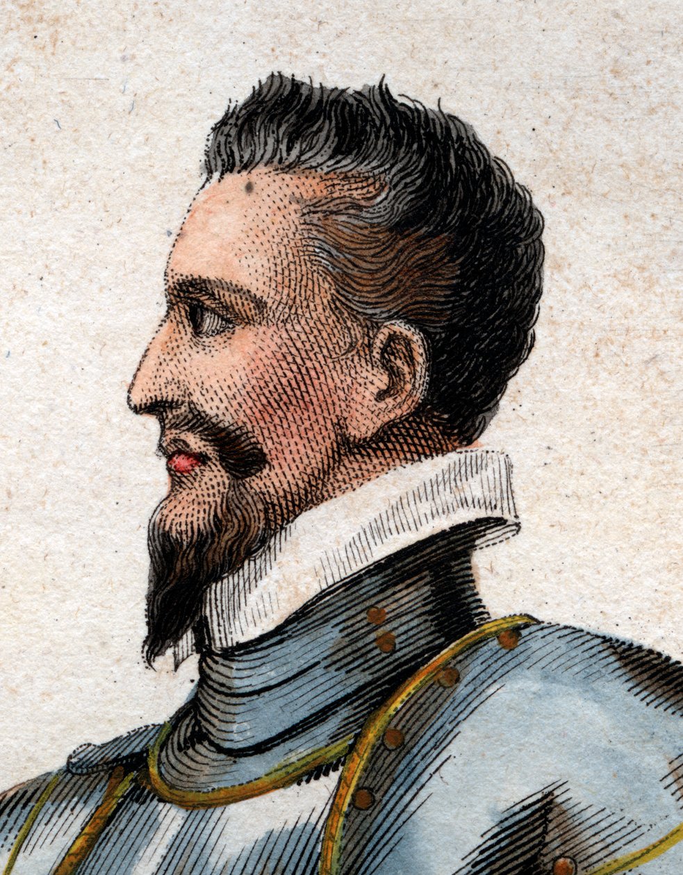 Porträtt av Henrik I, hertig av Guise (1550-1588) kallad den ärrade. av French School
