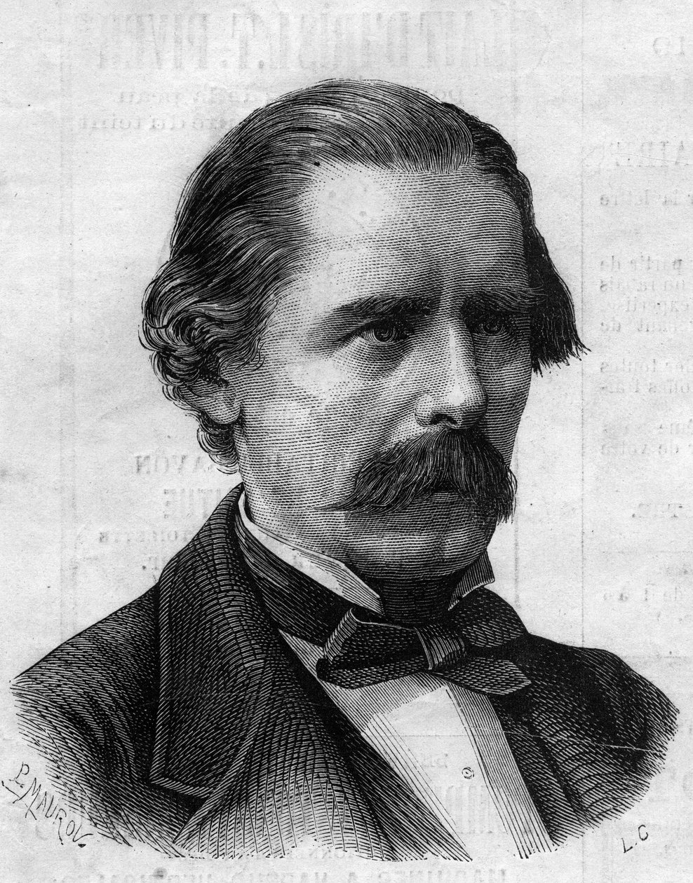 Porträtt av Henry Thompson (1820-1904), engelsk läkare, kirurg hos Napoleon III. Gravyr i "" Le Monde Illustré"" nr 825 den 1 februari 1873. av French School