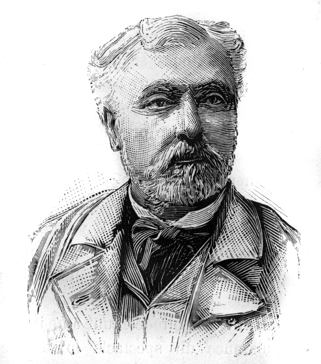 Porträtt av Hyacinthe Laurent Theophile Aube (1826-1890), fransk amiral och politiker. Gravyr i ""The Illustrated World"", 16 januari av French School