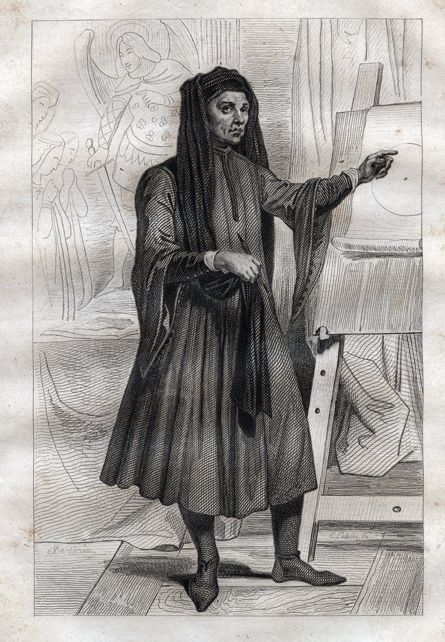 Porträtt av den italienske målaren Giotto di Bondone (Ambrogiotto di Bondone av French School