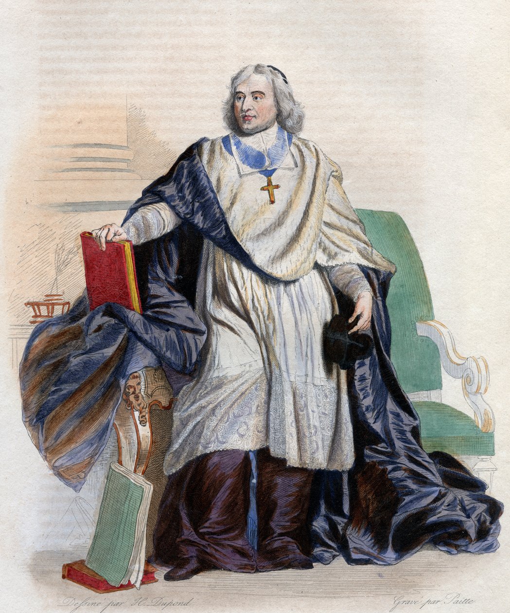 Porträtt av Jacques Benigne Bossuet (1627-1704), fransk biskop och teolog. av French School
