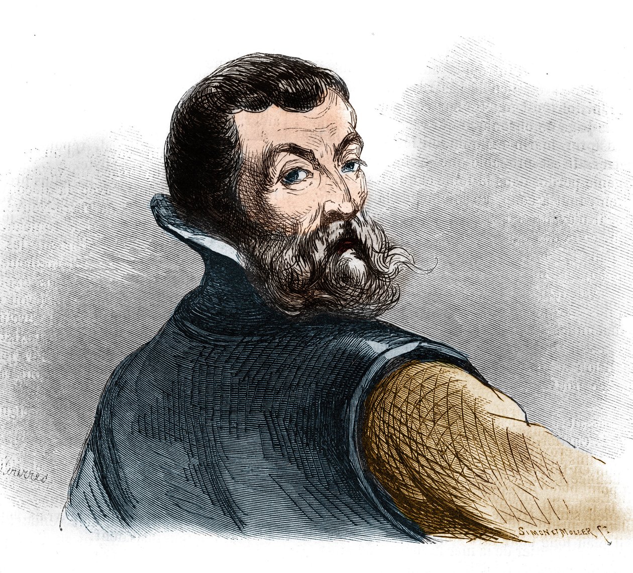 Porträtt av Jacques Cartier (1491-1557), fransk navigatör och upptäcktsresande. av French School