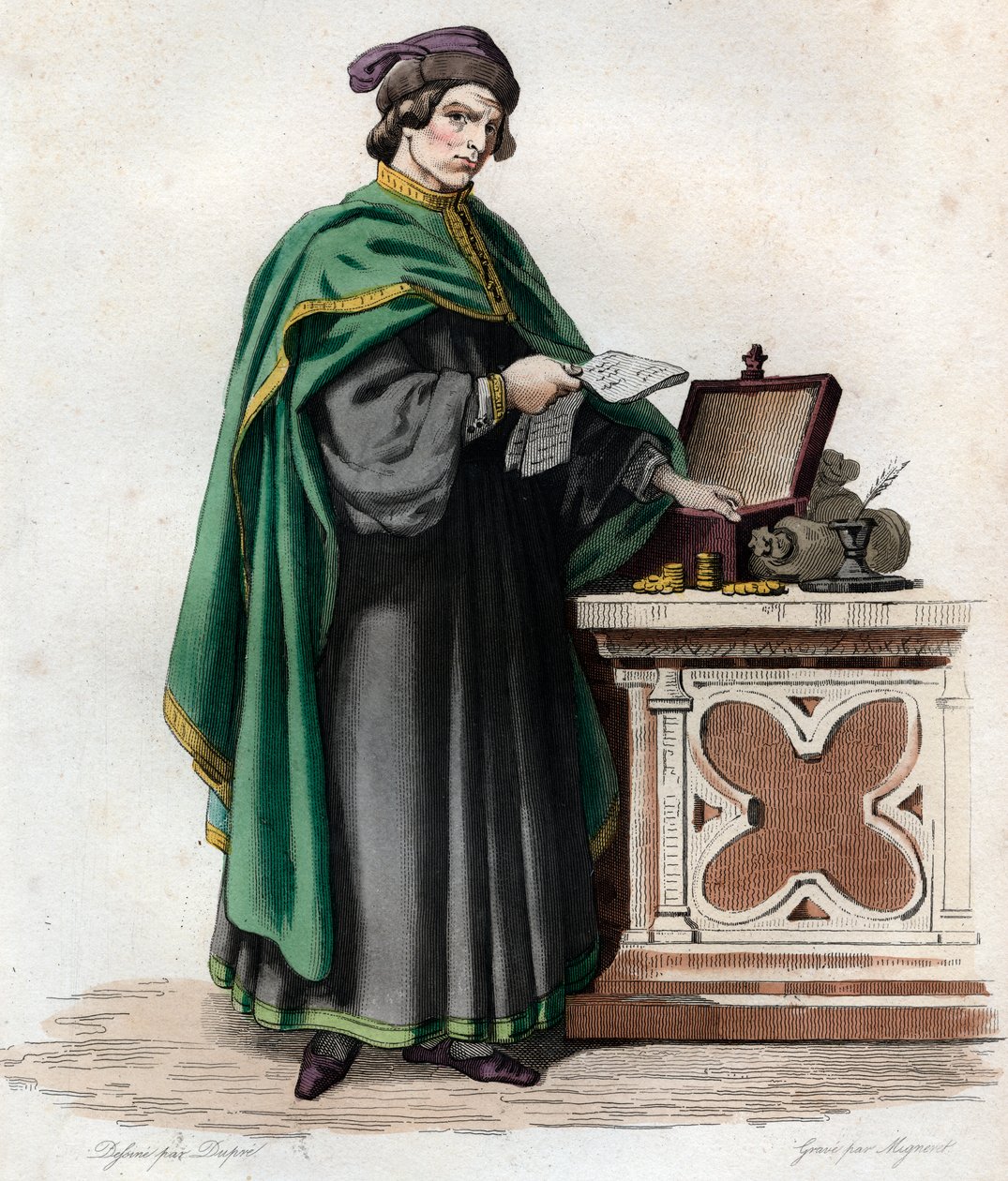 Porträtt av Jacques Coeur (1395-1456), fransk köpman. av French School