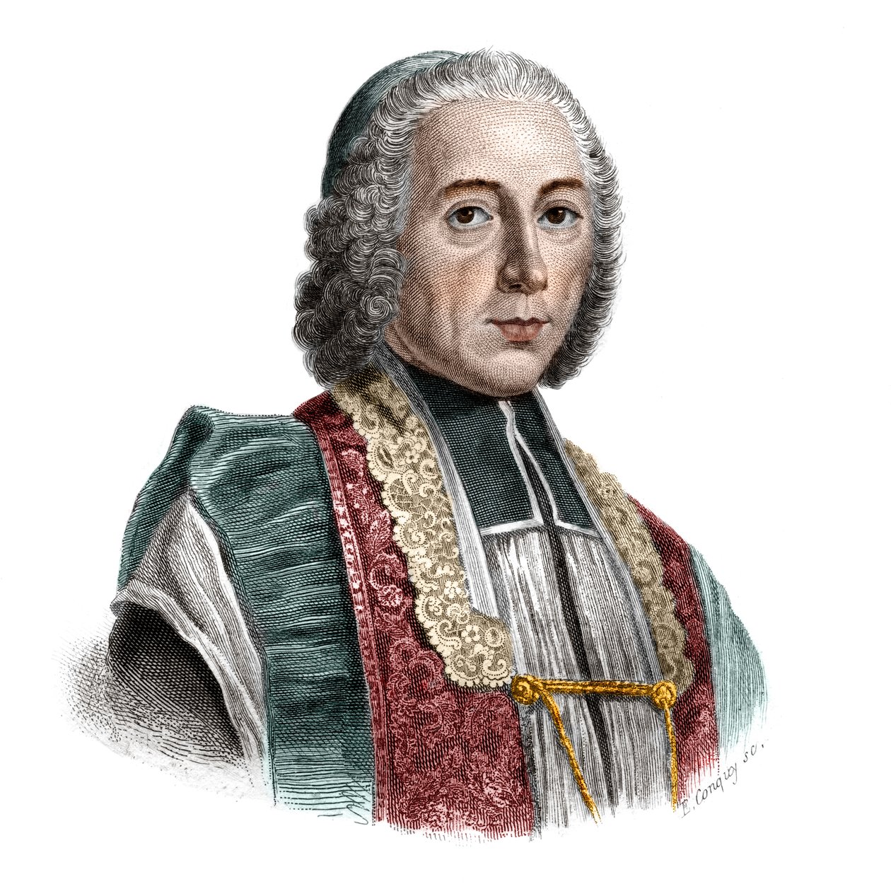 Porträtt av Jacques Denis Cochin (1726-1783) grundare av Hopital Saint-Jacques. av French School