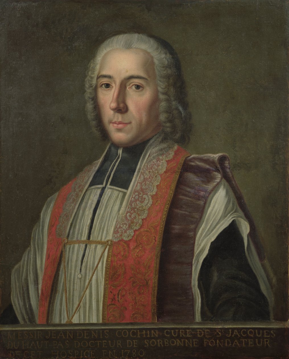 Porträtt av Jacques Denis Cochin (1726-83) Grundare av Saint-Jacques Hospital av French School