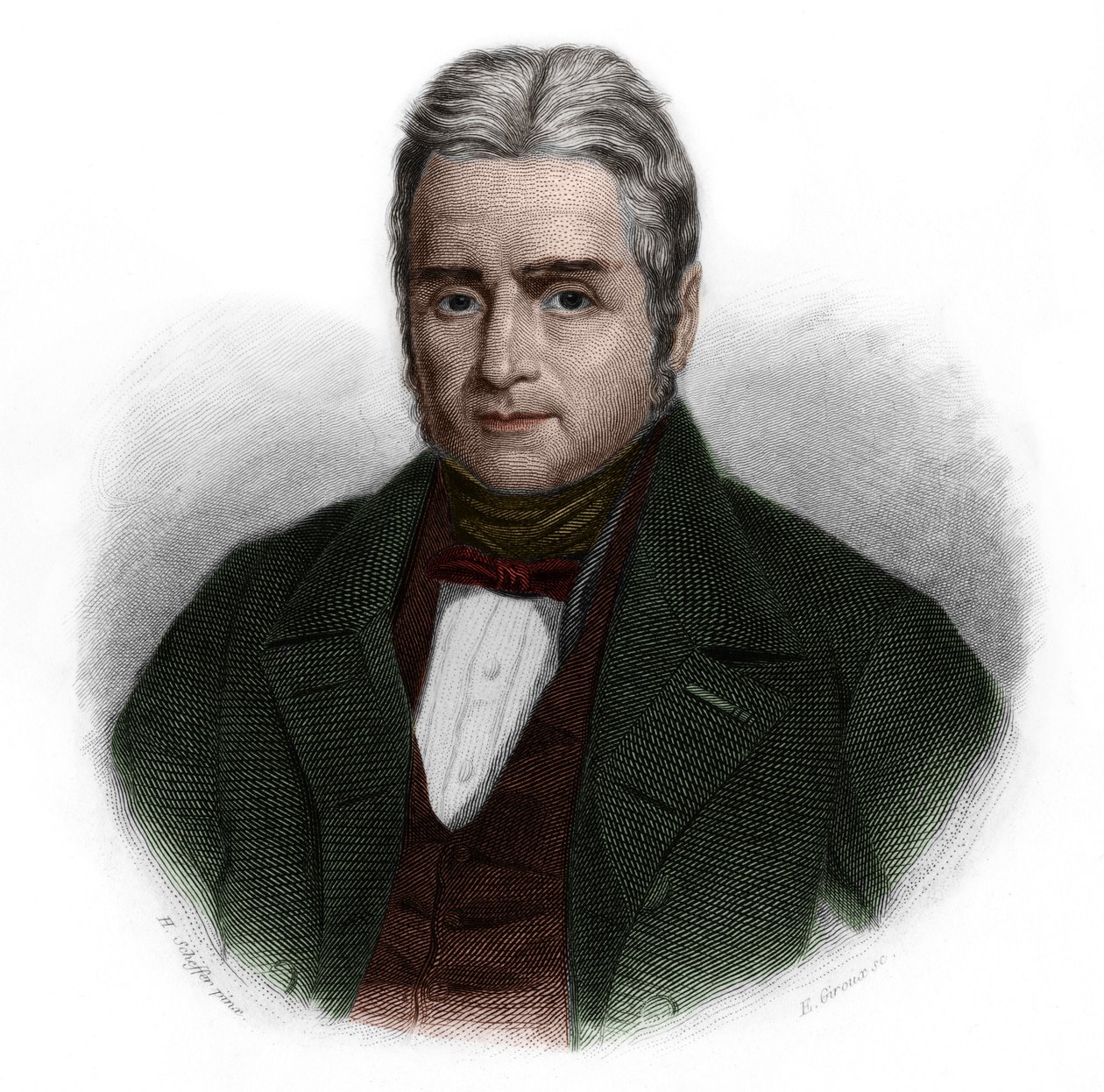 Porträtt av Jacques Lafitte (1767-1844), fransk politiker och bankir. i "" Book of Speakers" av Louis de Cormenin Timon. 1842. Privat samling. av French School