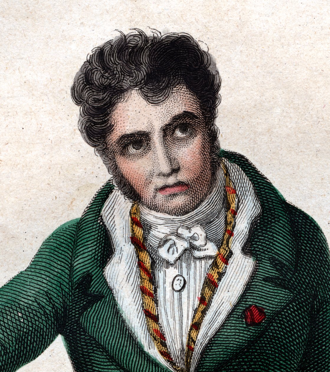 Porträtt av Jacques Louis David (1748-1825), fransk målare. av French School
