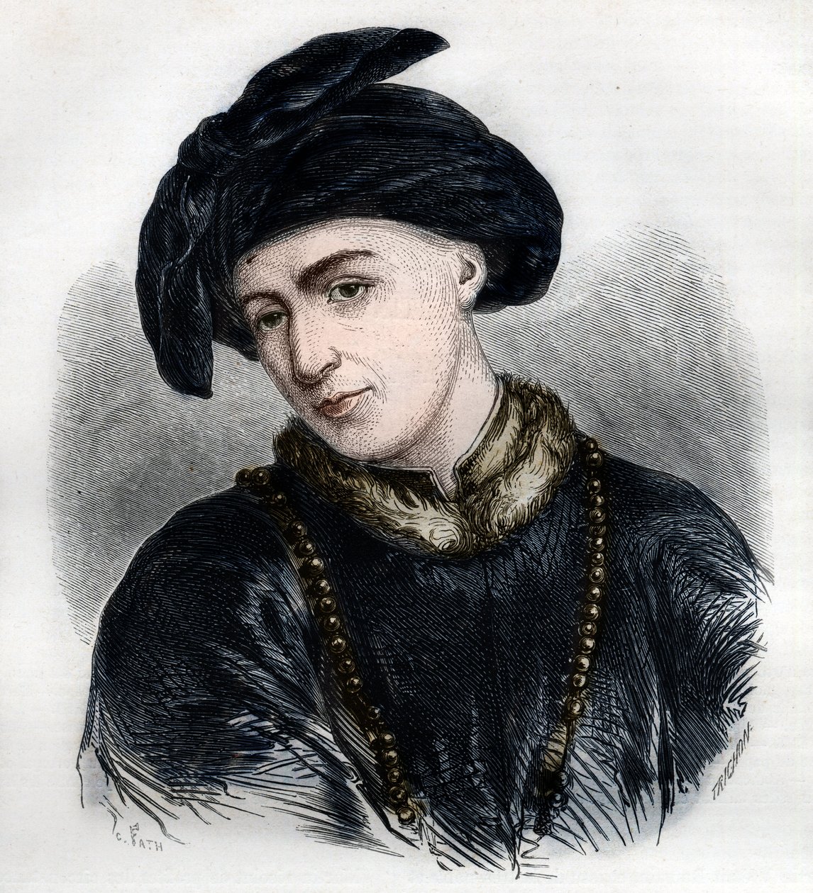 Porträtt av Jan Hus (eller Jean Huss av French School