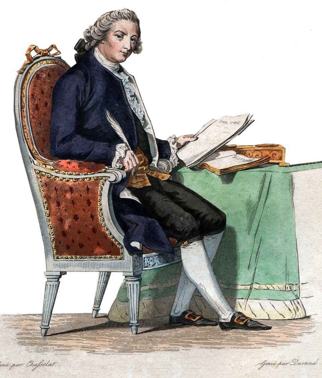 Porträtt av Jean-Baptiste-Louis Gresset (1709-1777), fransk poet och dramatiker. av French School