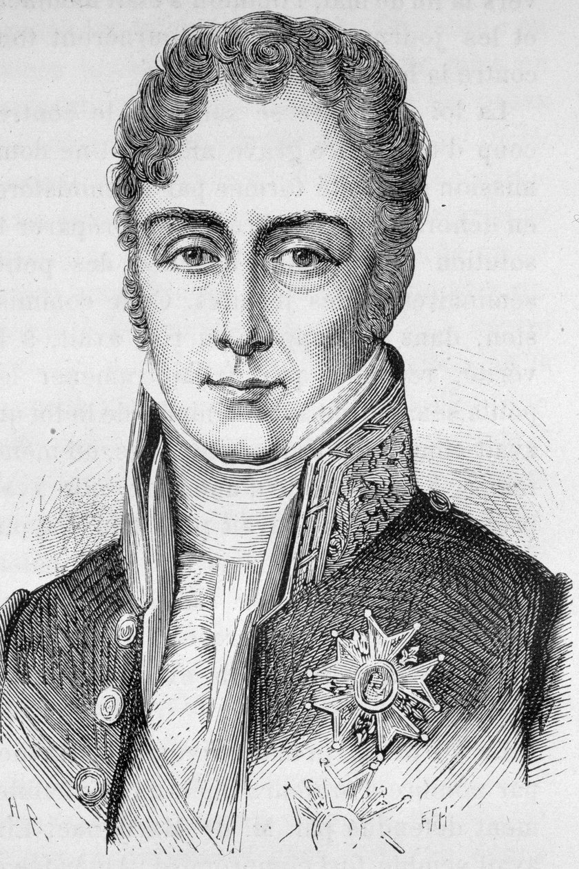 Porträtt av Jean-Baptiste (Jean Baptiste) Sylvere Gay, Viscount de Martignac, fransk politiker (1778 - 1832) - i "" L