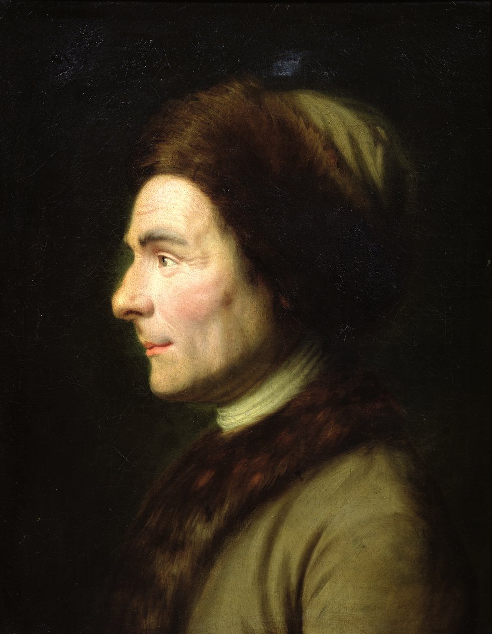 Porträtt av Jean-Jacques Rousseau (1712-78) av French School