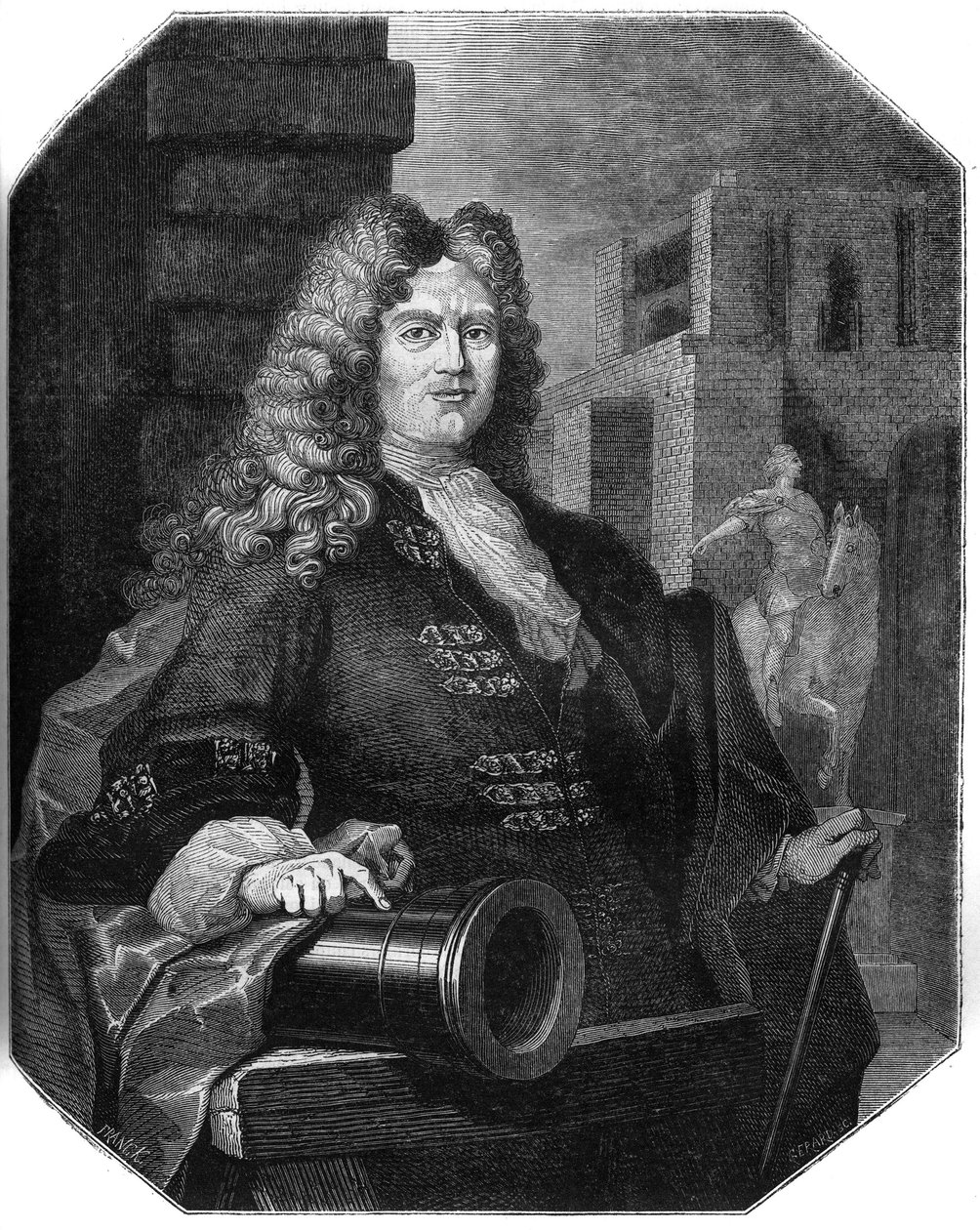Porträtt av Jean Balthazar Keller (1638-1702), schweizisk guldbärare och grundare. av French School
