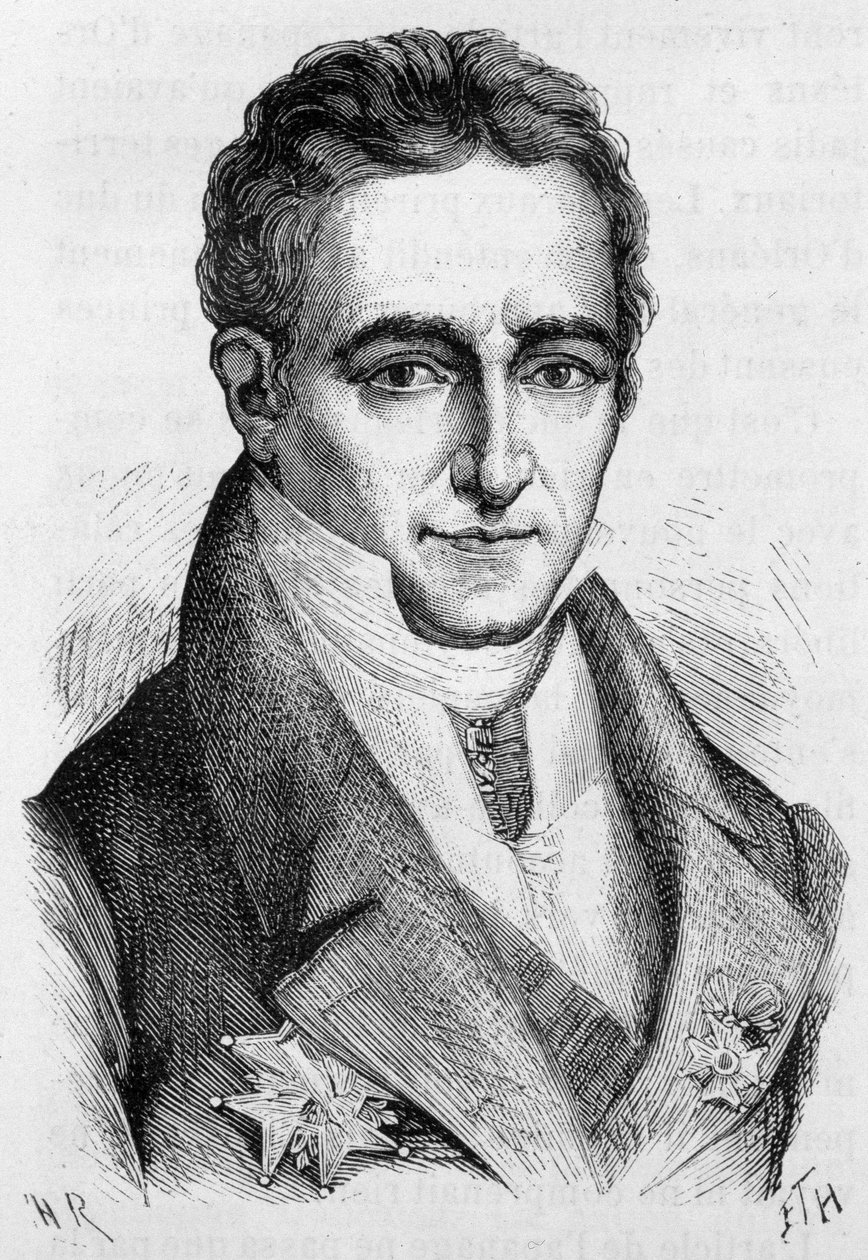 Porträtt av Jean Baptiste (Jean-Baptiste), greve av Villele, fransk politiker (1773 - 1854) - i "" L