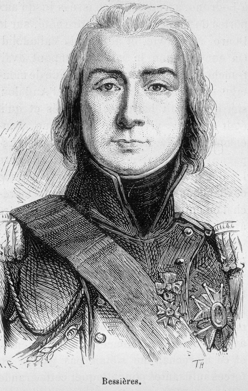 Porträtt av Jean Baptiste Bessières, hertig av Istrien, marskalk av Frankrike (1768 - 1813), dödad på tröskeln till slaget vid L¿tzen - i "The History of France" av Henri Martin av French School