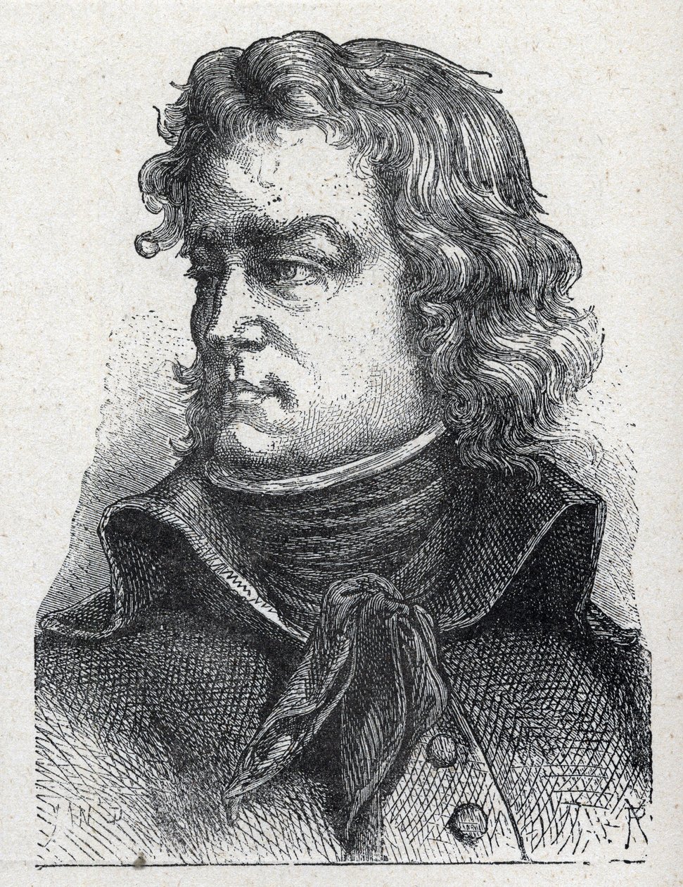 Porträtt av Jean Baptiste Camille de Canclaux (1740-1817), fransk general för revolutionens gravyr 1889. av French School