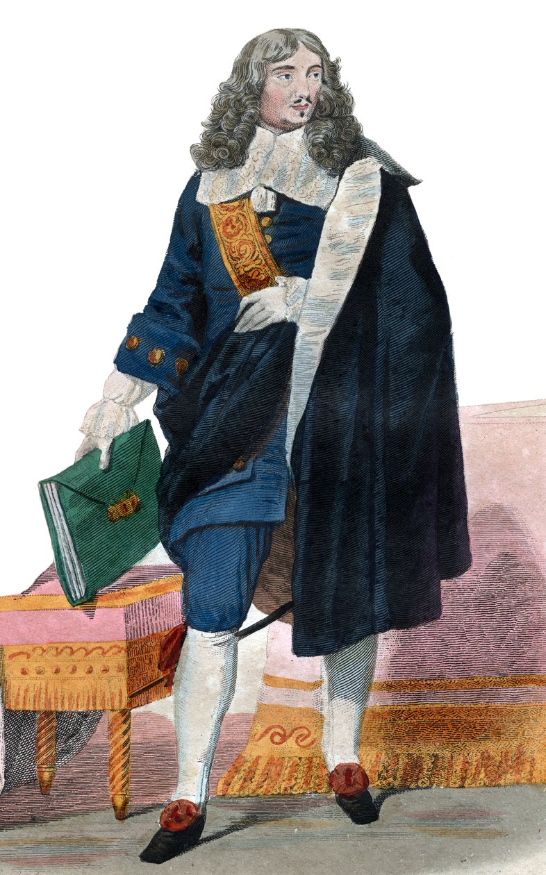 Porträtt av Jean Baptiste Colbert (1619-1683), fransk politiker. av French School
