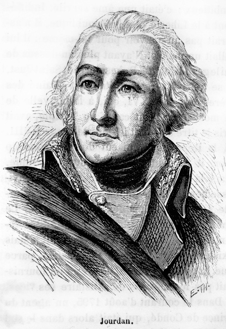 Porträtt av Jean Baptiste Jourdan (1762-1833), marskalk av imperiet, vinnare av slaget vid Fleurus (26 juni 1794) - i "" L