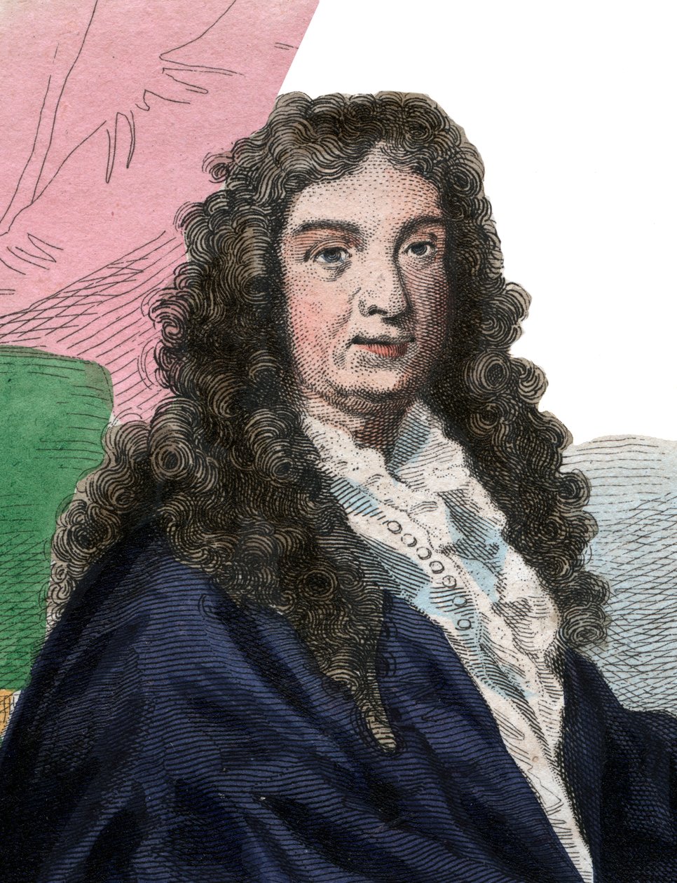 Porträtt av Jean Baptiste Lully (1632-1687), fransk kompositör. av French School
