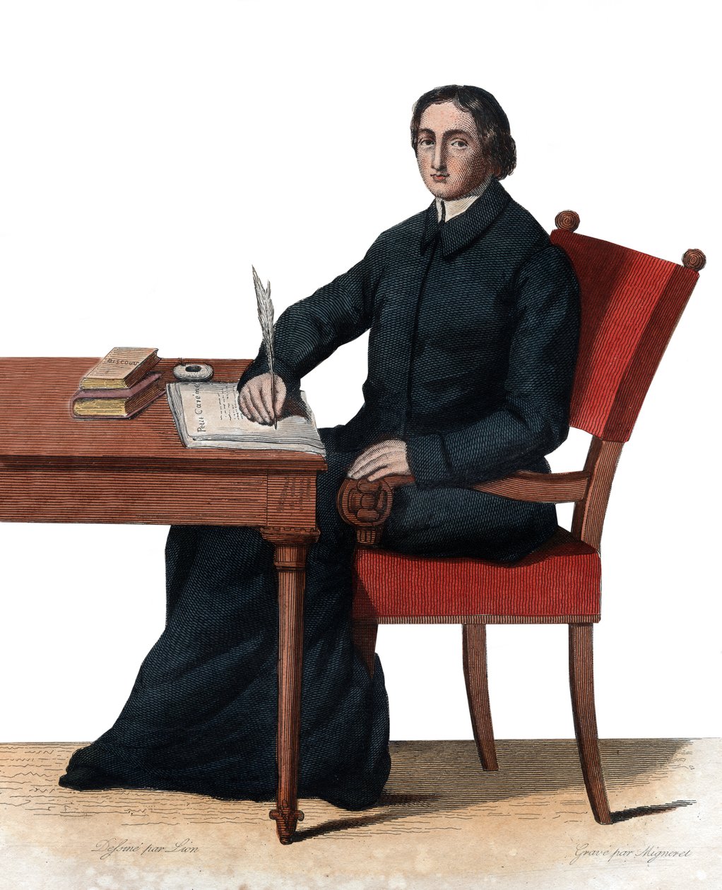 Porträtt av Jean Baptiste Massillon (1663-1742), fransk katolsk biskop och predikant, biskop av Clermont. av French School