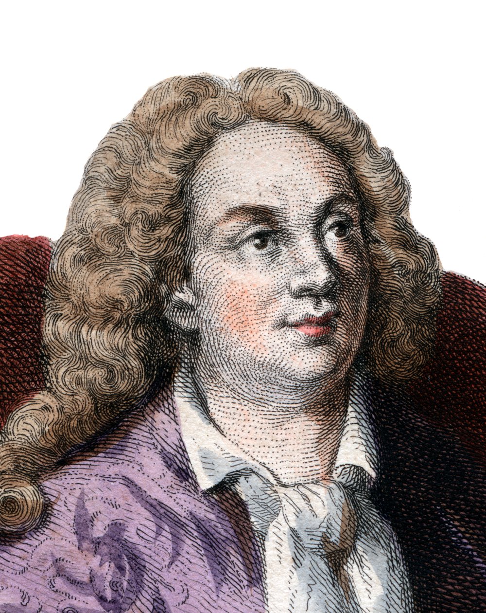 Porträtt av Jean Baptiste Rousseau (1670-1741), fransk poet. av French School