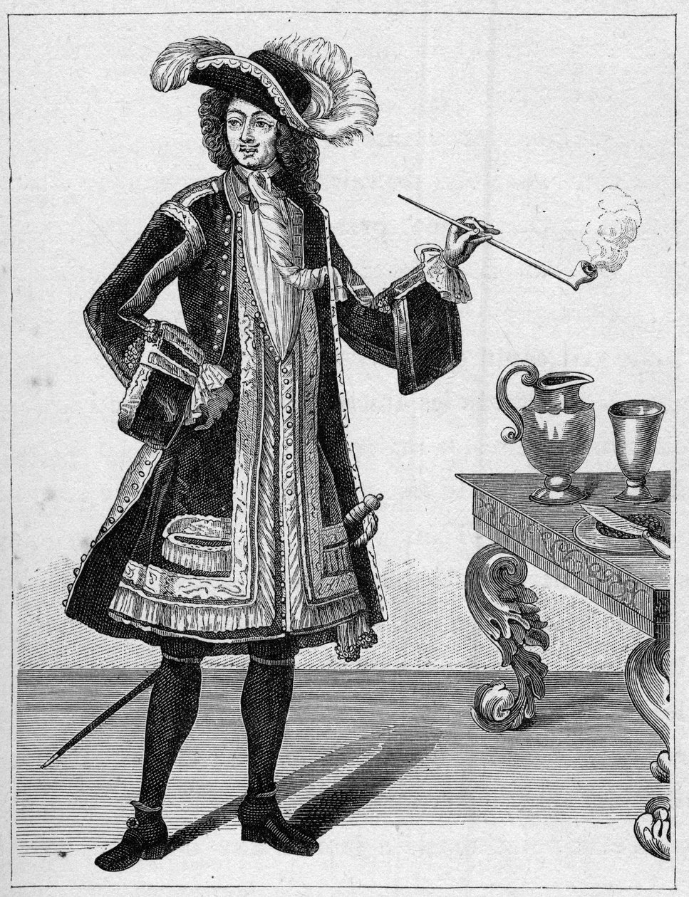 Porträtt av Jean Bart (1651-1702), fransk kapare. Gravyr i "Marina och kolonierna: handel" av French School