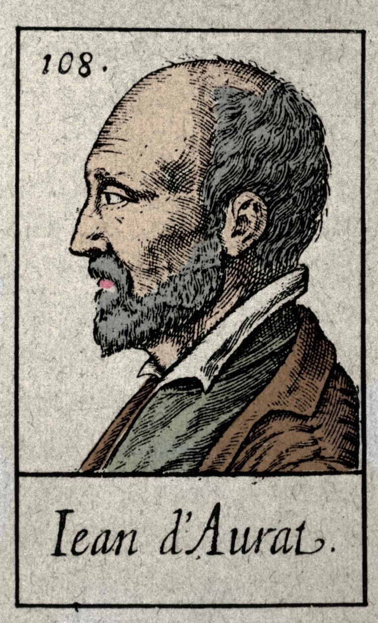 Porträtt av Jean Dorat (Auratus för hans riktiga namn Jean Dinemandi av French School