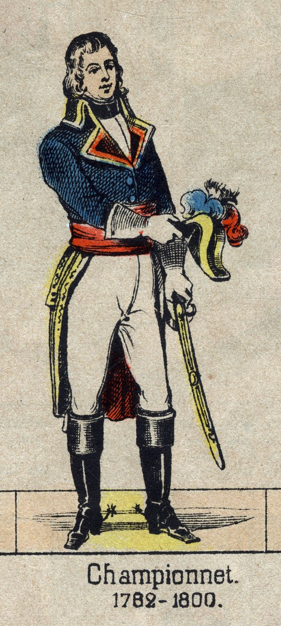 Porträtt av Jean Etienne Championet, general francais (1762-1800). Bild på Epinal från slutet av 1800-talet. av French School
