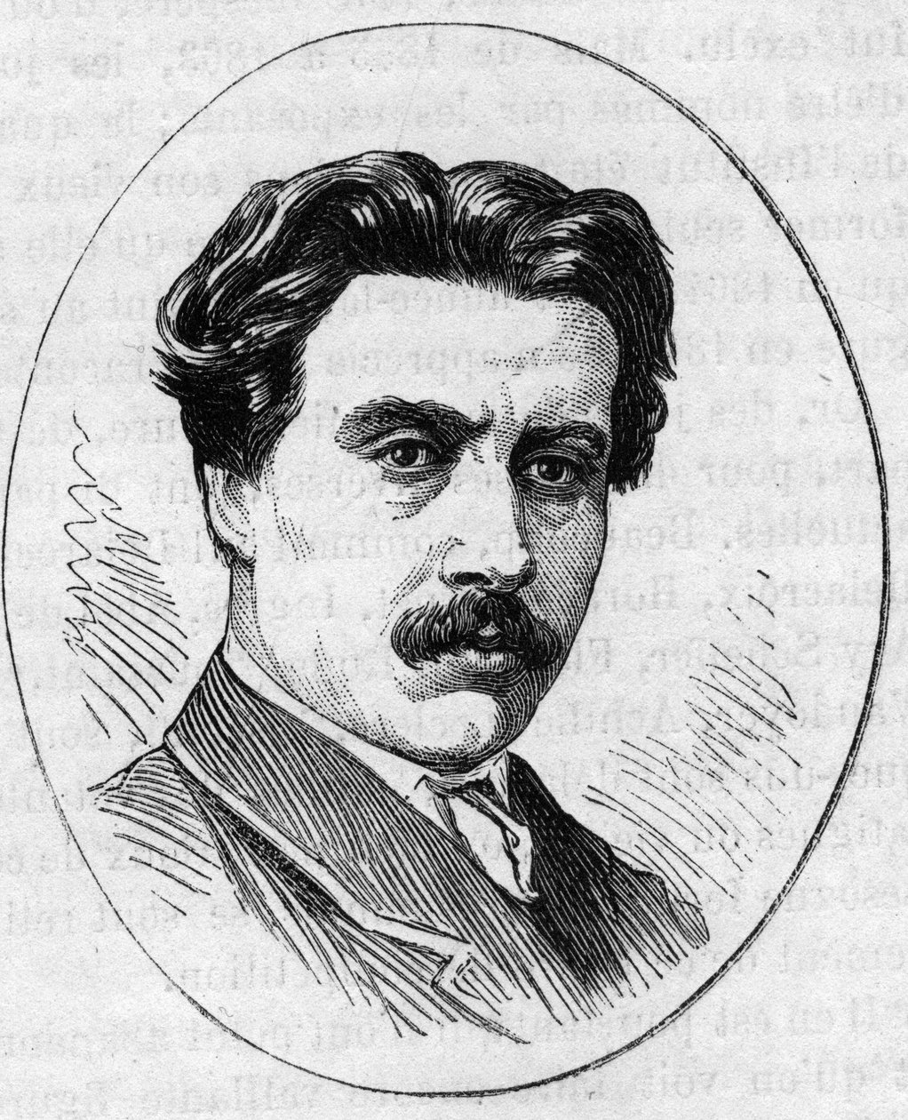 Porträtt av Jean Falguiere 1831-1900), fransk skulptör. Gravyr i "" Le Monde Illustré"" nr 890 av 2 maj 1874. av French School