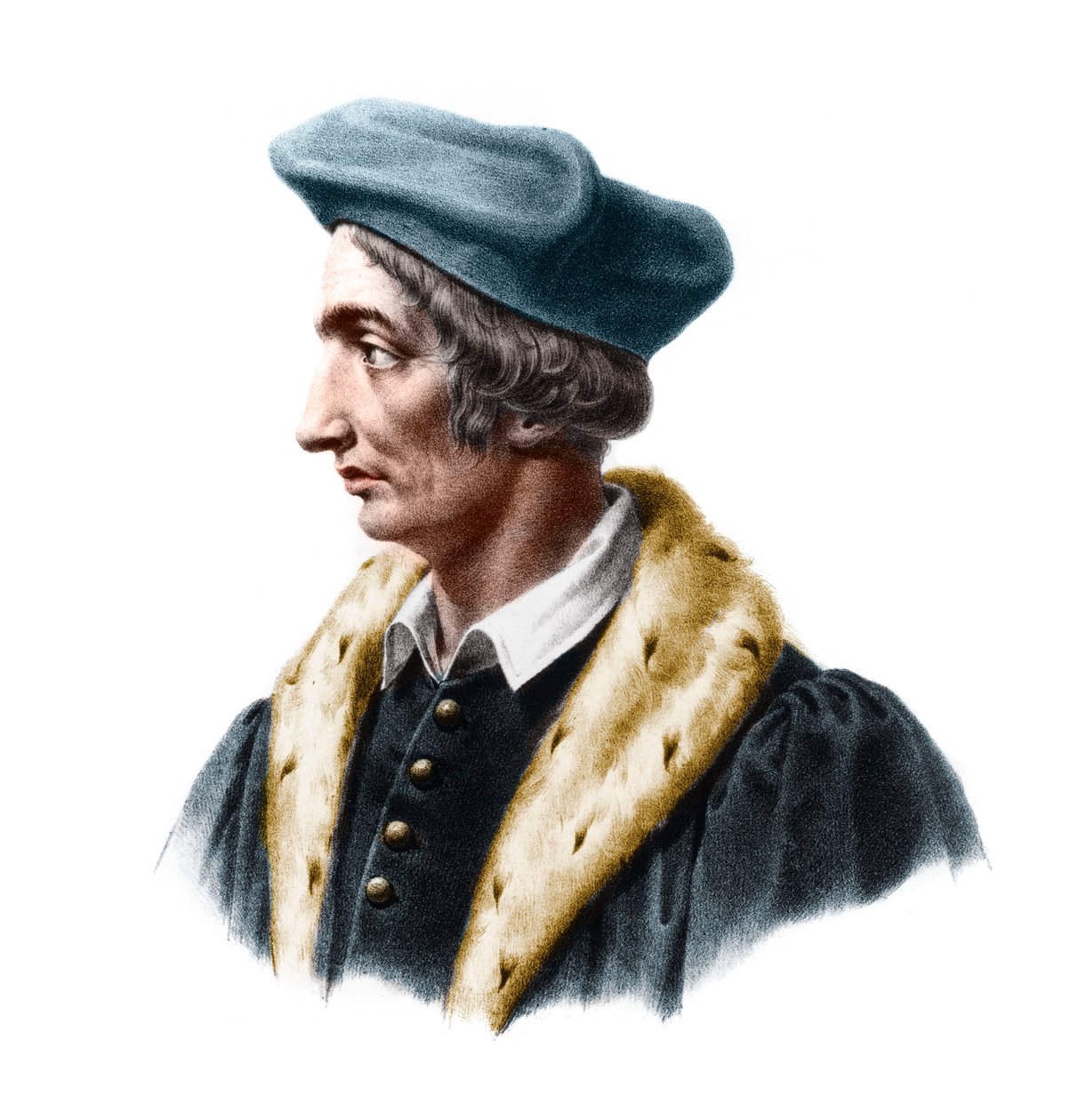 Porträtt av Jean Fernel (1497-1558), fransk läkare, astronom och matematiker. av French School