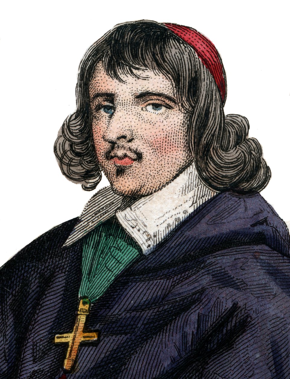 Porträtt av Jean Francois Paul de Gondi (Gondy) (1614-1679), kardinal de Retz, fransk coadjutor biskop. av French School