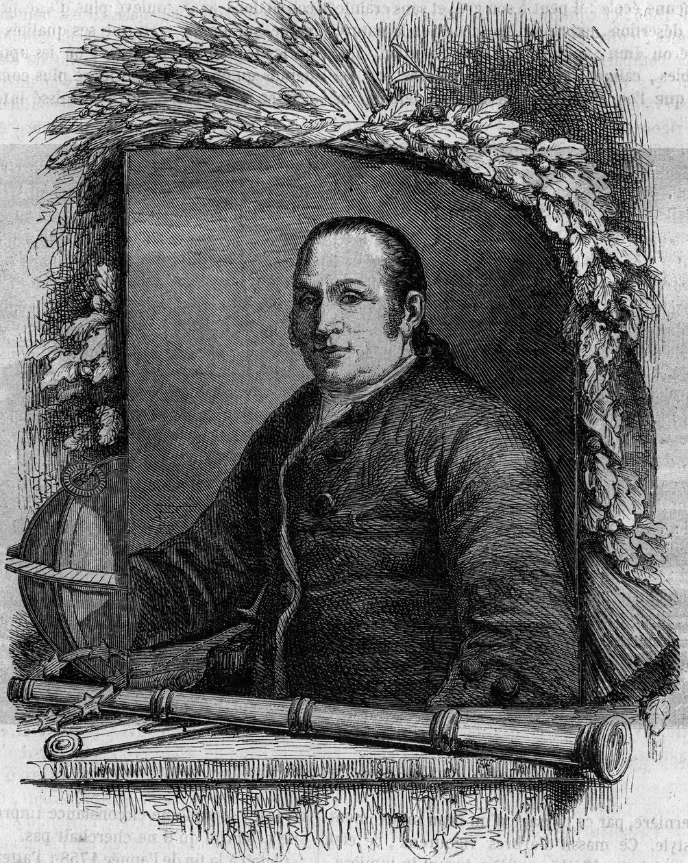 Porträtt av Jean George (Johann Georg) Palitzsch (1723-1788), tysk astronom. Gravyr i "" Le Magasin pittoreska"" av French School