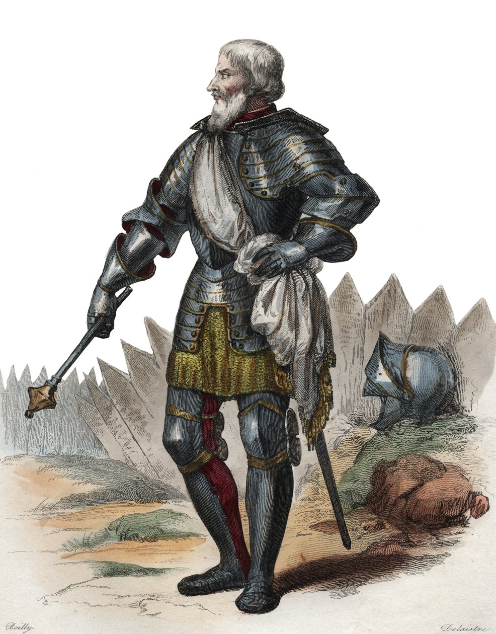 Porträtt av Jean II Le Maingre (Le Meigre) (1366-1421), kallad Boucicaut, marskalk av Frankrike. av French School