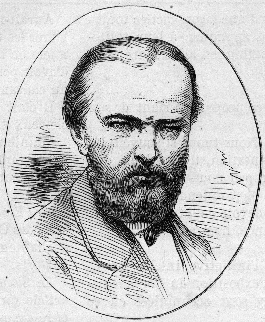 Porträtt av Jean Jacques Henner (1829-1905), fransk målare. Gravyr i "" Le Monde Illustré"" nr 890 av 2 maj 1874. av French School