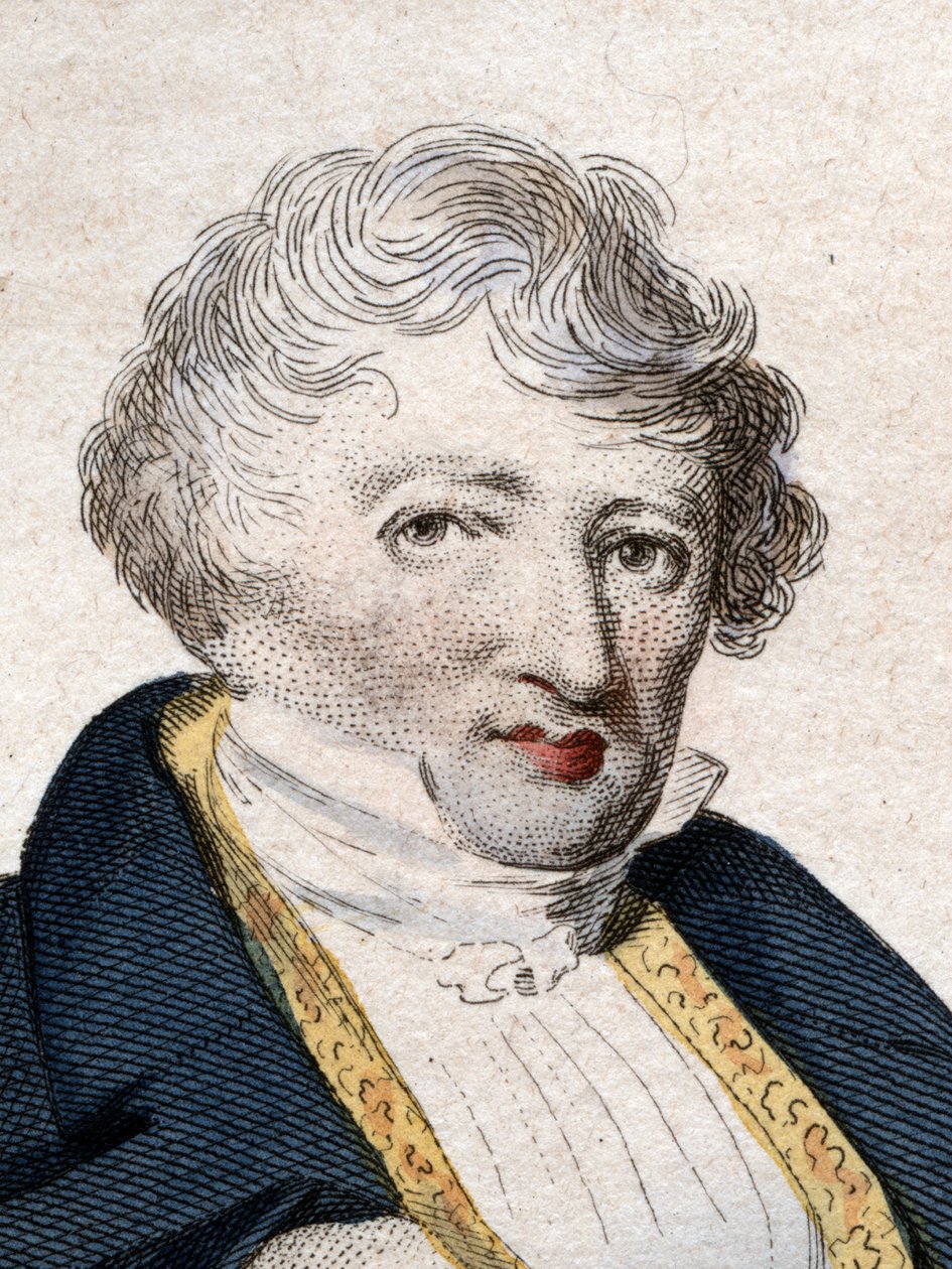 Porträtt av Jean Leopold Nicolas Frederic Cuvier känd som Georges Cuvier (1769-1832), fransk naturforskare och zoolog. av French School