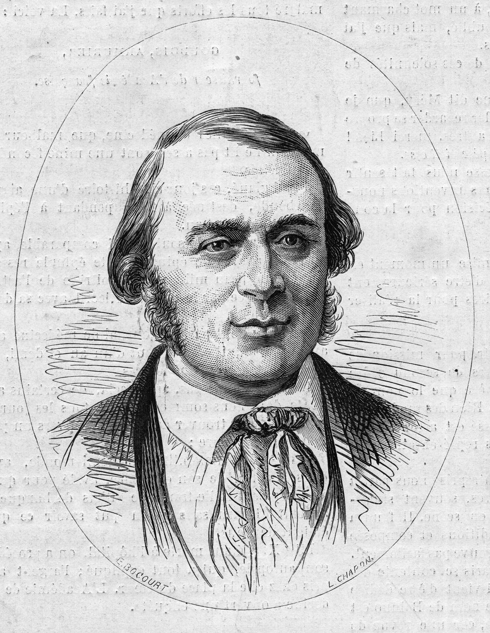 Porträtt av Jean Louis Rodolphe Agassiz (1807-1873), amerikansk naturforskare. Gravyr i "" Le Monde Illustré"" nr 872 av 27 december 1873. av French School