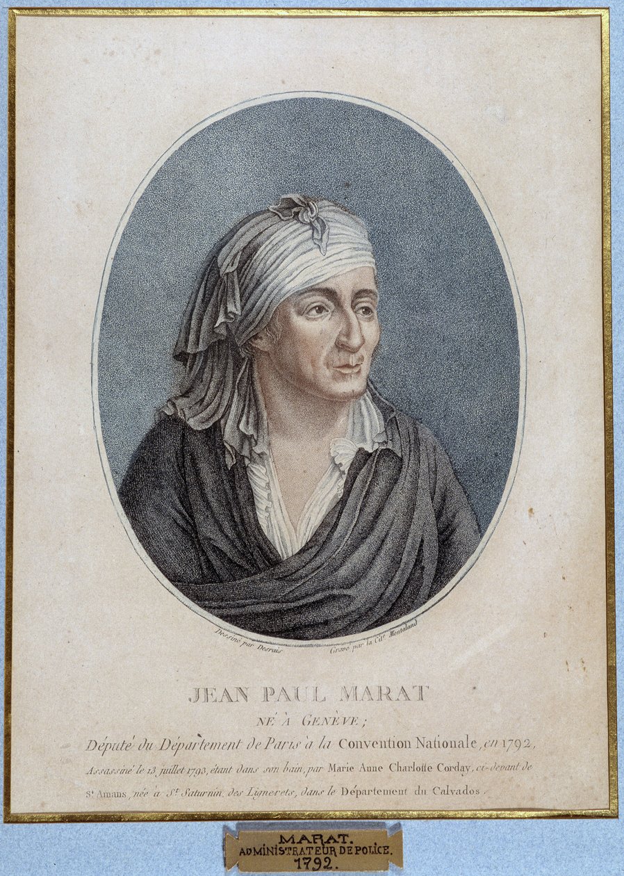 Porträtt av Jean Paul Marat (1743-1793), fransk läkare, publicist och politiker av French School