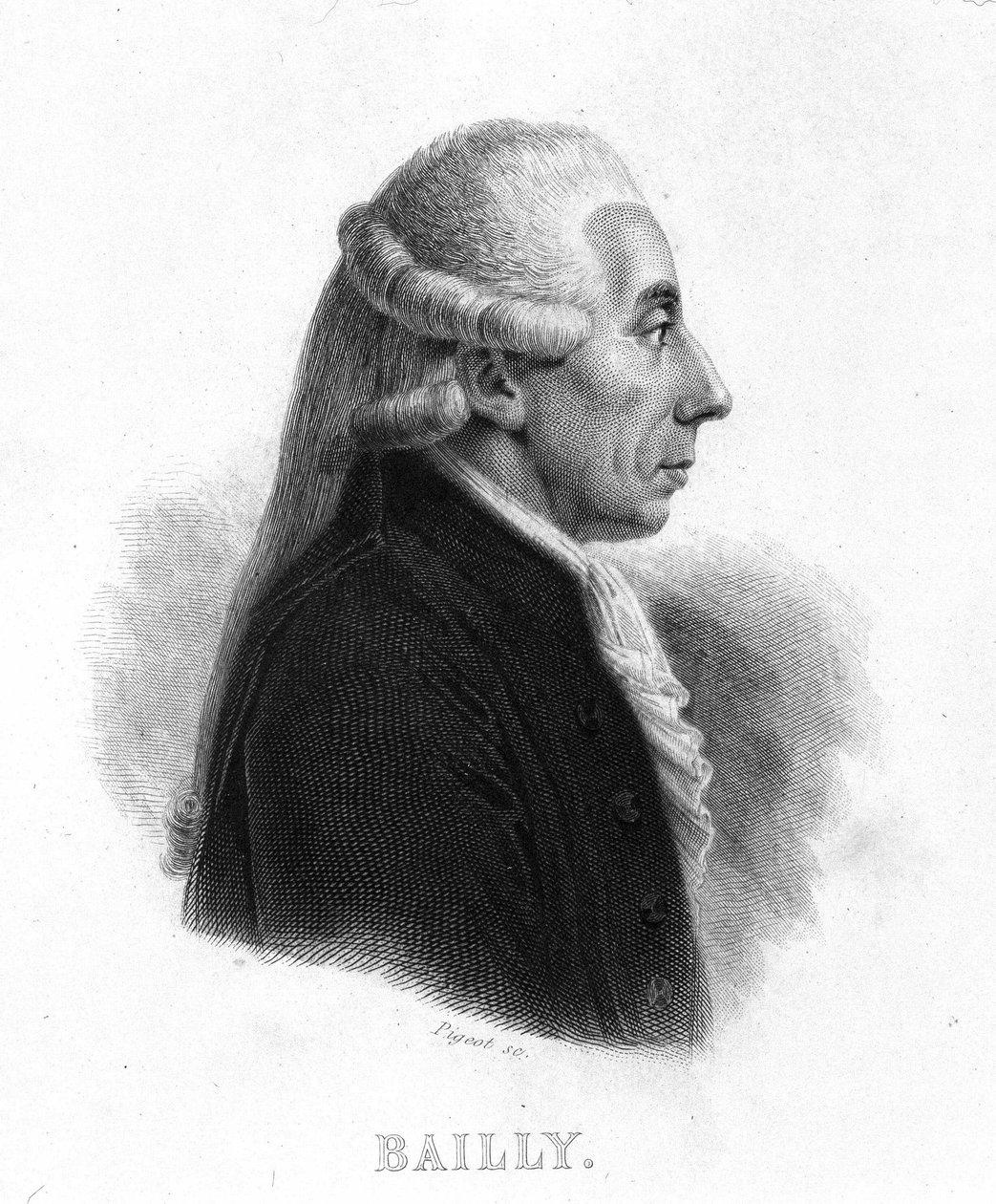 Porträtt av Jean Sylvain Bailly (1736 - 1793) - i "" Revolution francaise"" av Thiers. 1800-talet av French School