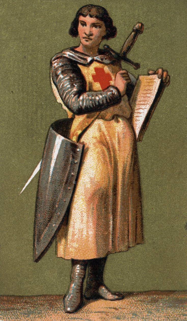 Porträtt av Jean de Joinville (1225 - 1317) Fransk kolumnist vän och förtrogna till kung Ludvig IX, som han följde med till VII:s korståg. Kromolitografi av 1800-talet. av French School