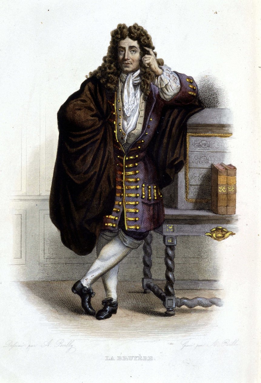 Porträtt av Jean de La Bruyere, fransk författare och moralist (1645-1696) i Ed. Mennechet, "" Le Plutarque francais"" av French School