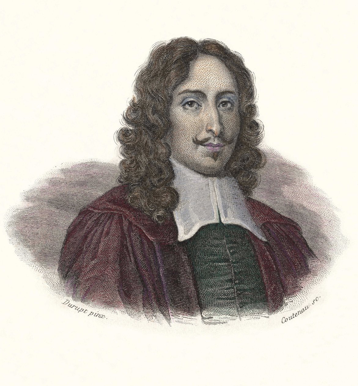 Porträtt av Jean de Rotrou (1609 - 1650), fransk poet och dramatiker i "Portraits des Hommes Useful" av French School