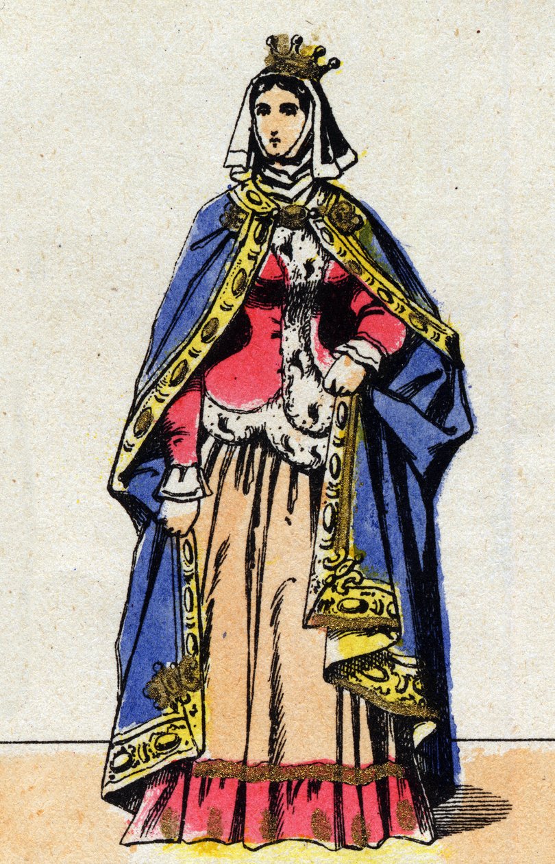 Porträtt av Jeanne de Boulogne kvinna av Philip V den Långe (1294 - 1322) av French School