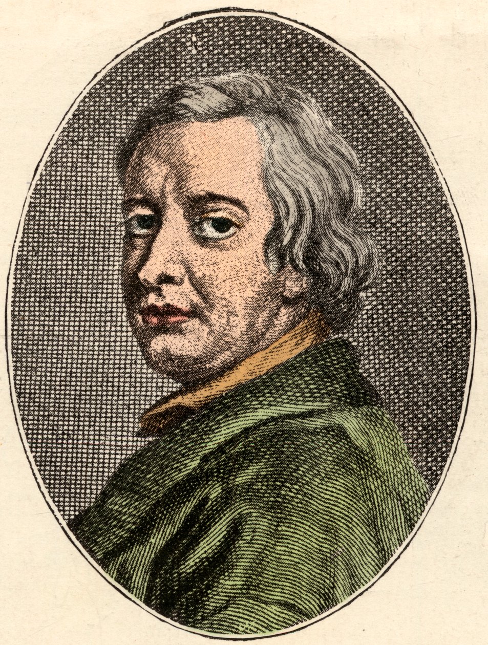 Porträtt av John Dryden, engelsk poet, (1631-1700). av French School