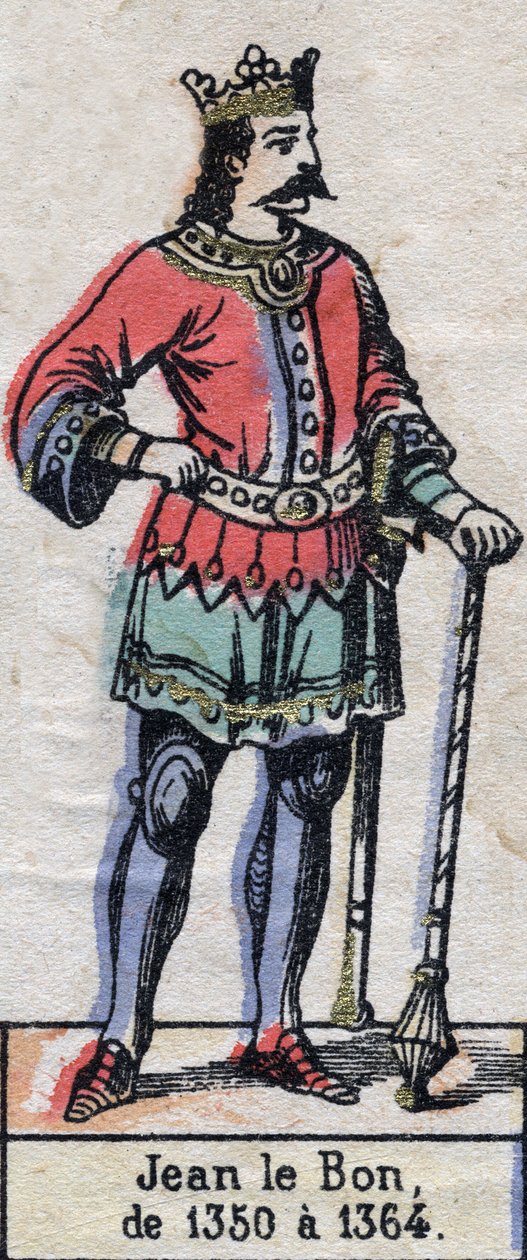 Porträtt av Johannes II av Frankrike, känd som Johannes den gode (1319-1364) (kapeternas dynasti). Illustration sent 1800-tal. av French School