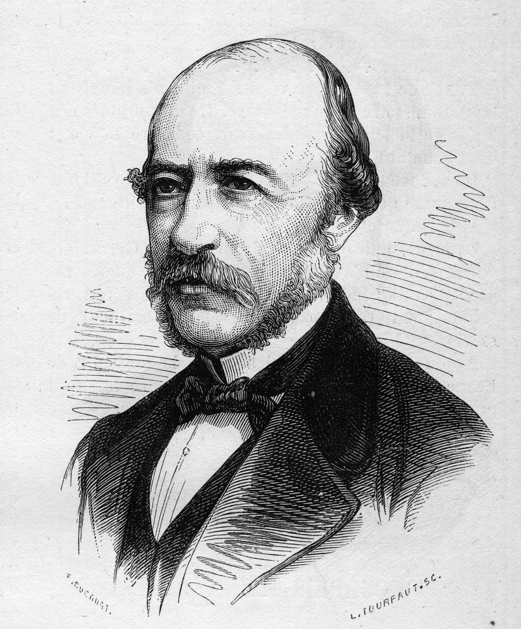 Porträtt av Joseph Autran (1813-1877), fransk poet. Gravyr i "" Le Monde Illustré"" nr 1040 av 17 mars 1877. av French School
