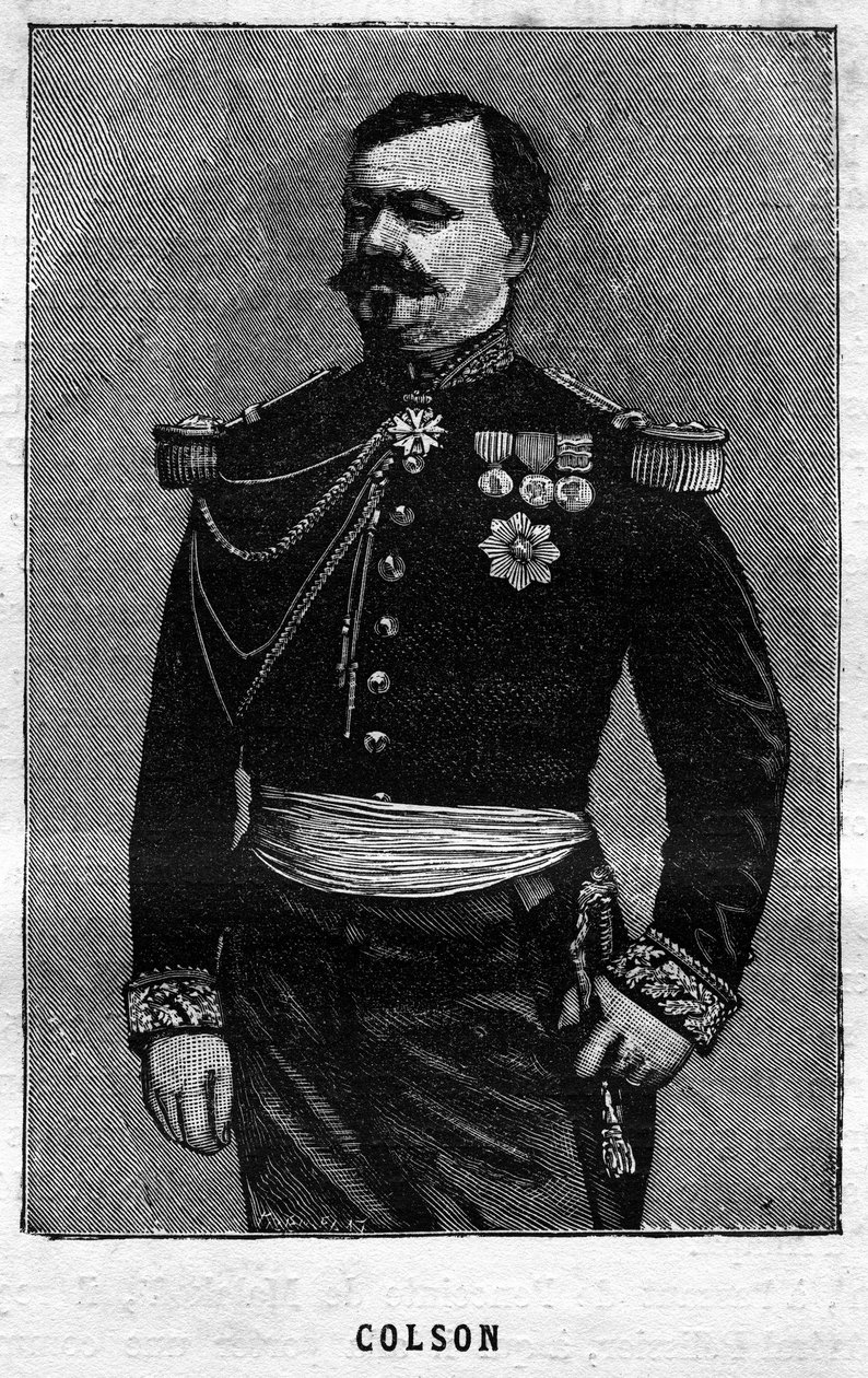 Porträtt av Joseph Emile Colson (1821-1870), fransk general. Gravyr i "Les Illustrations De L